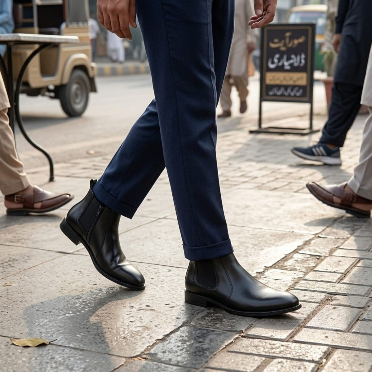 Wristoe Noir Black Leather Chelsea Boot