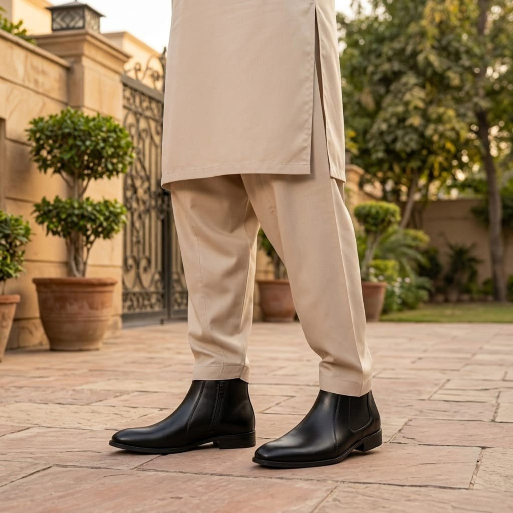 Wristoe Noir Black Leather Chelsea Boot