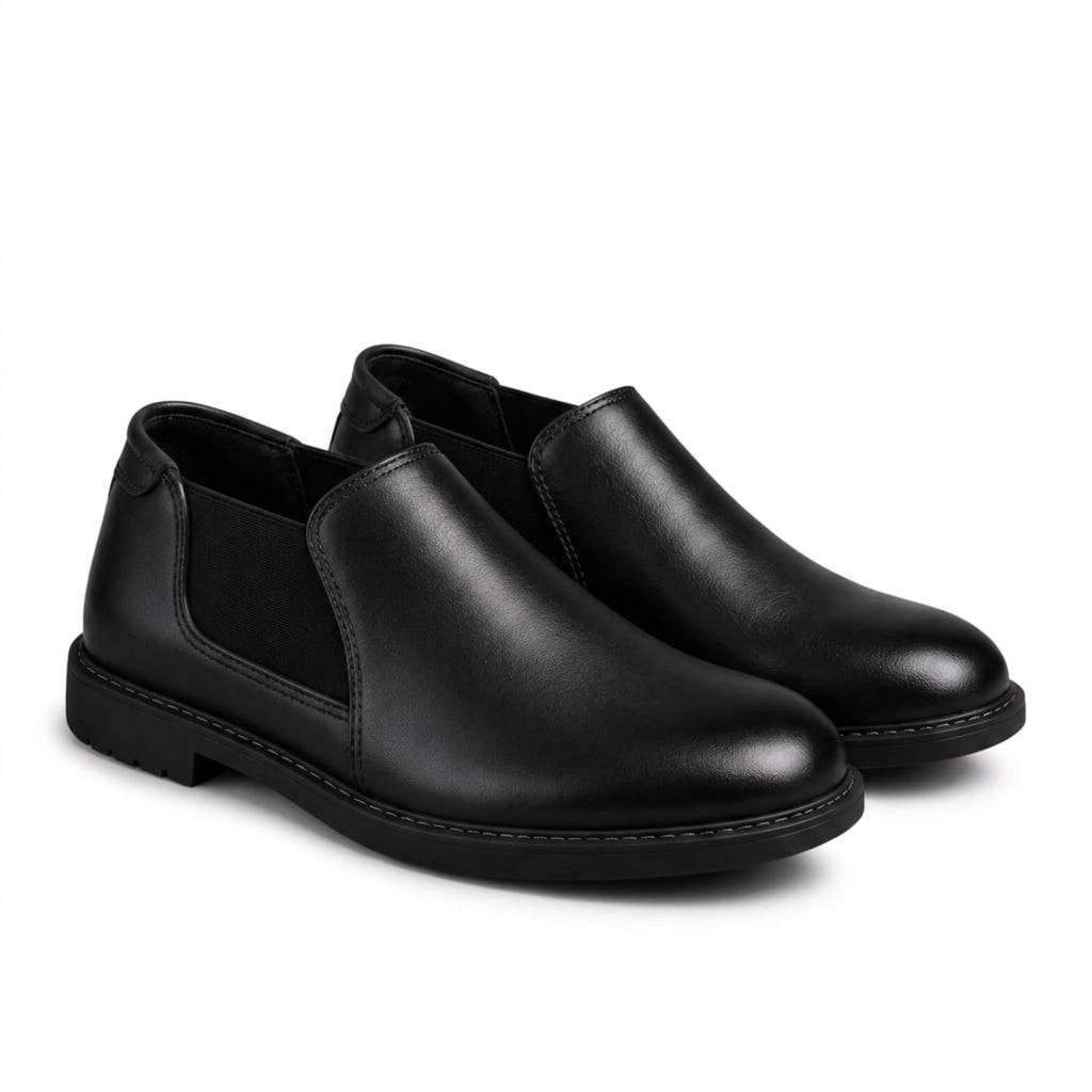 Wristoe Classic Black Leather Slip-On Loafer