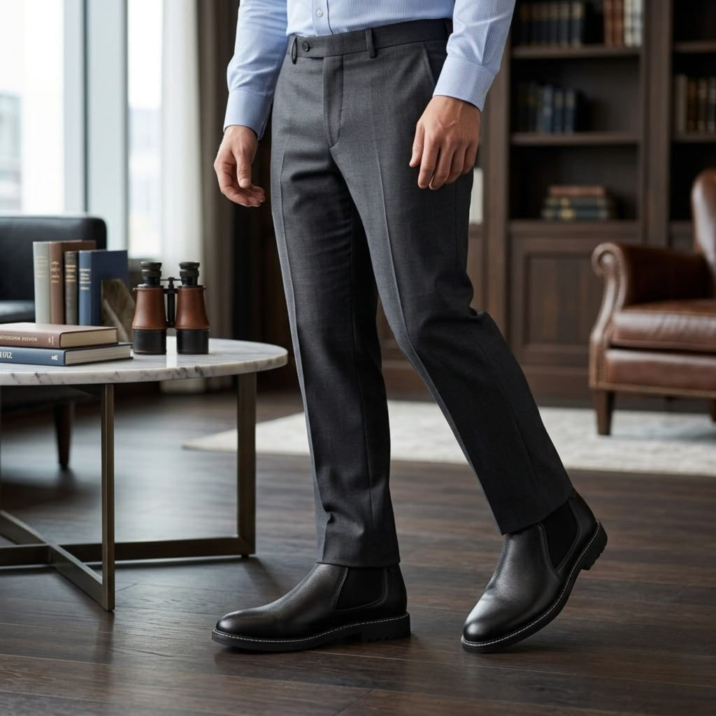 Wristoe Classic Black Leather Slip-On Loafer