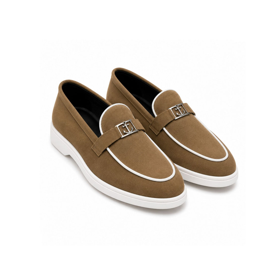 Wristoe Suede Anchor Loafers – Brown | White Sole