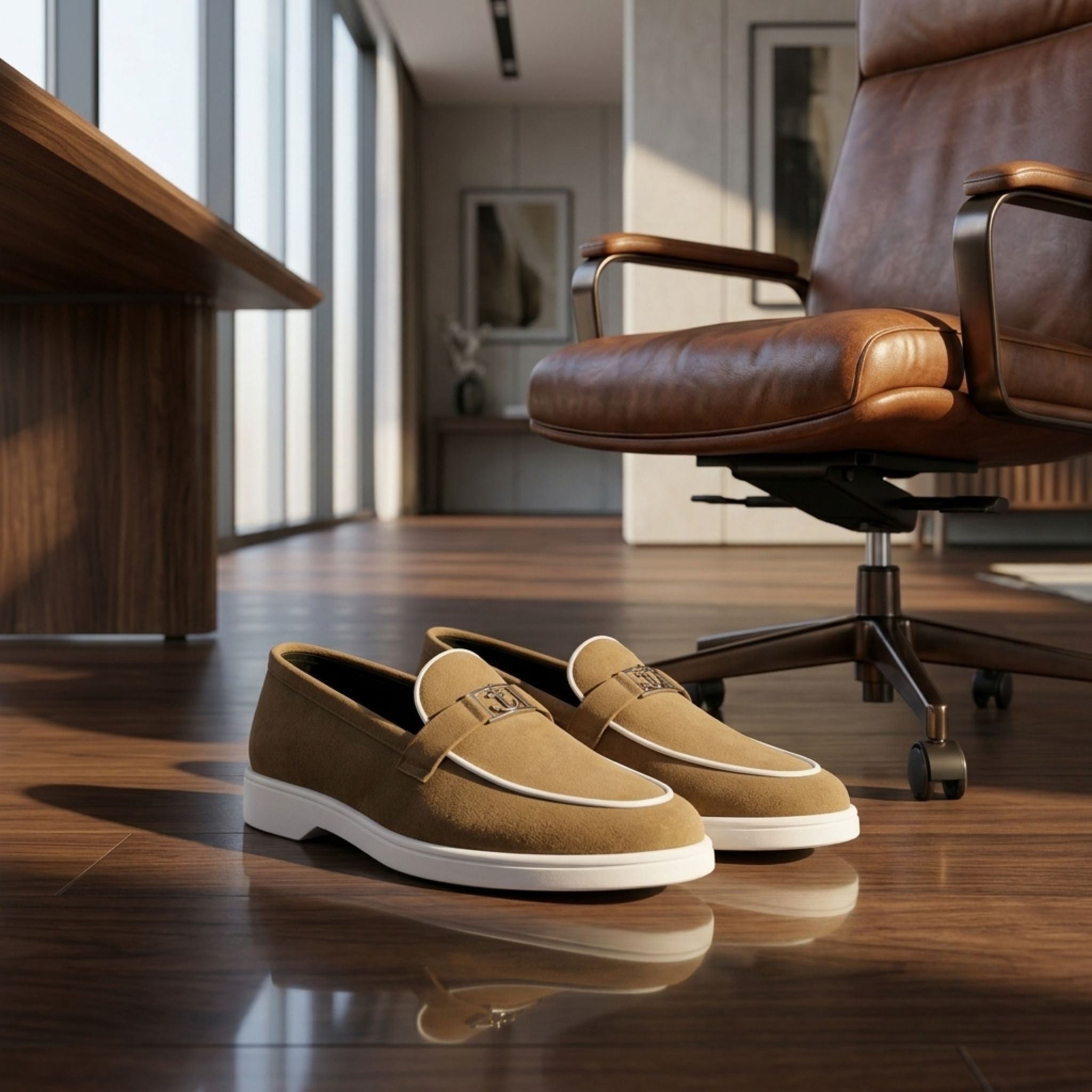 Wristoe Suede Anchor Loafers – Brown | White Sole