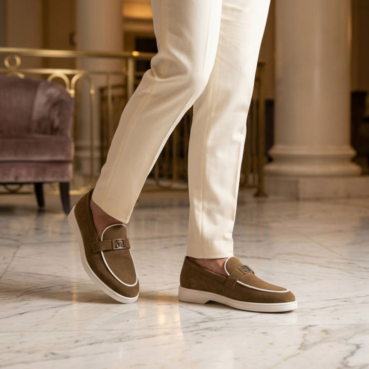 Wristoe Suede Anchor Loafers – Brown | White Sole