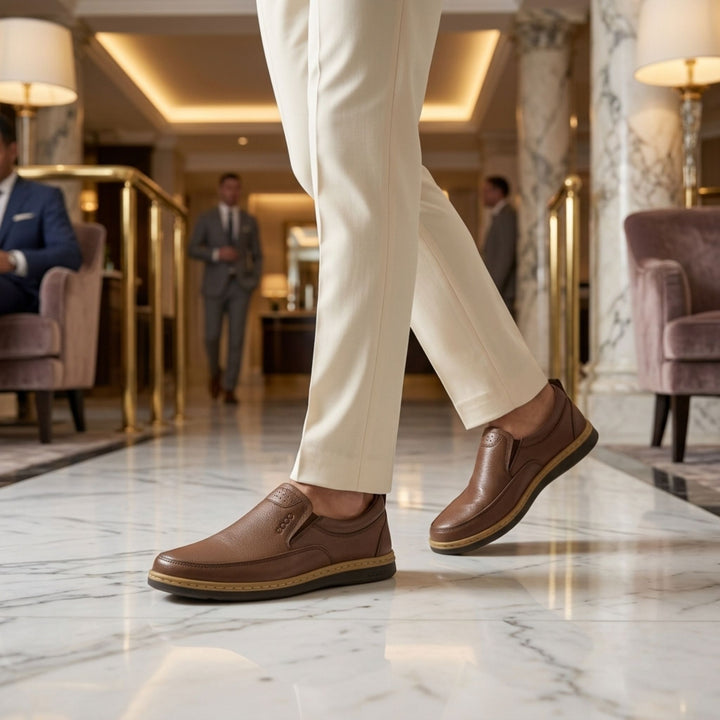 Wristoe Comfort Pro Leather Shoes-Brown