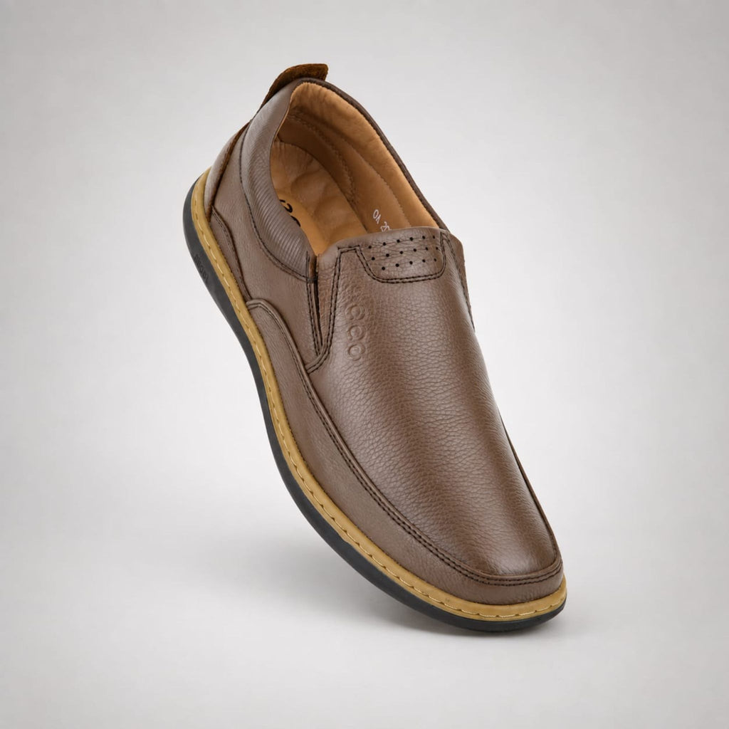 Premium Leather Comfort Shoes-WT071-Mustard