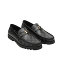 Elegant Black Checkered Loafers (High Sole)