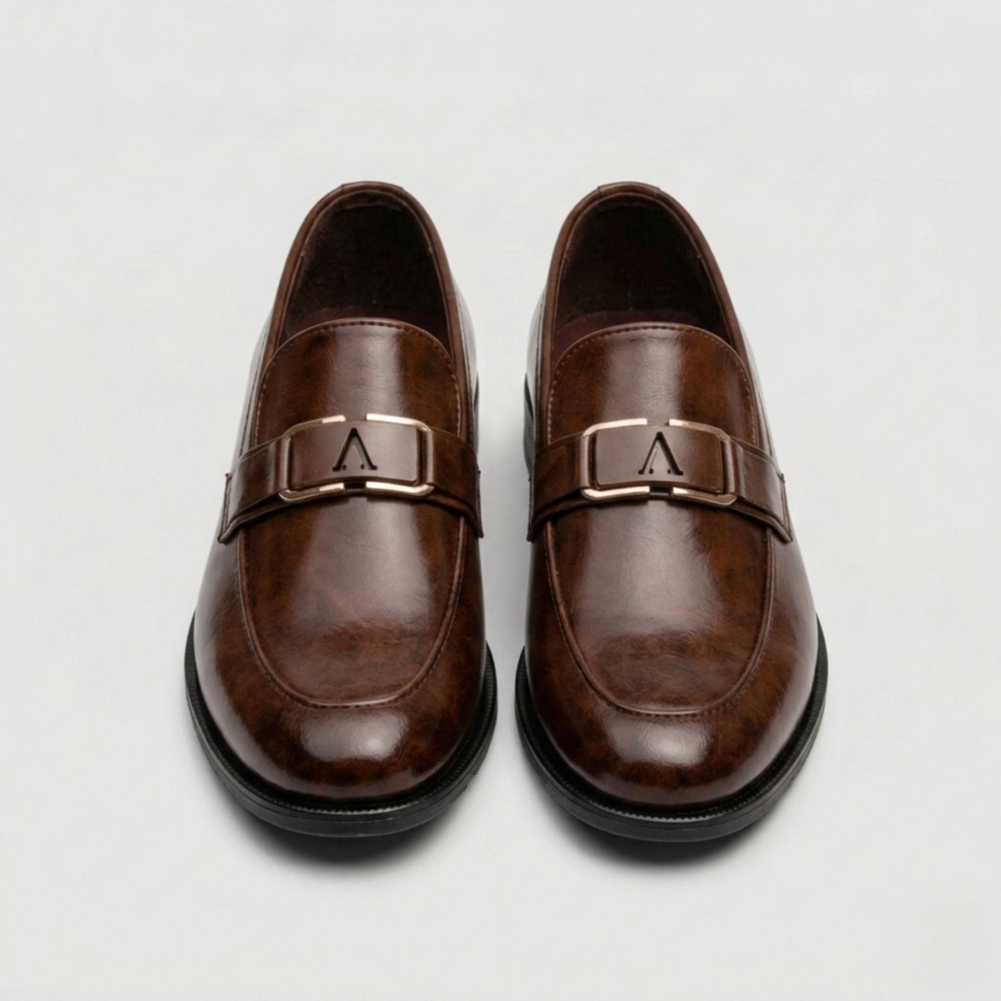 Crown Classic V-Buckle Brown Loafer