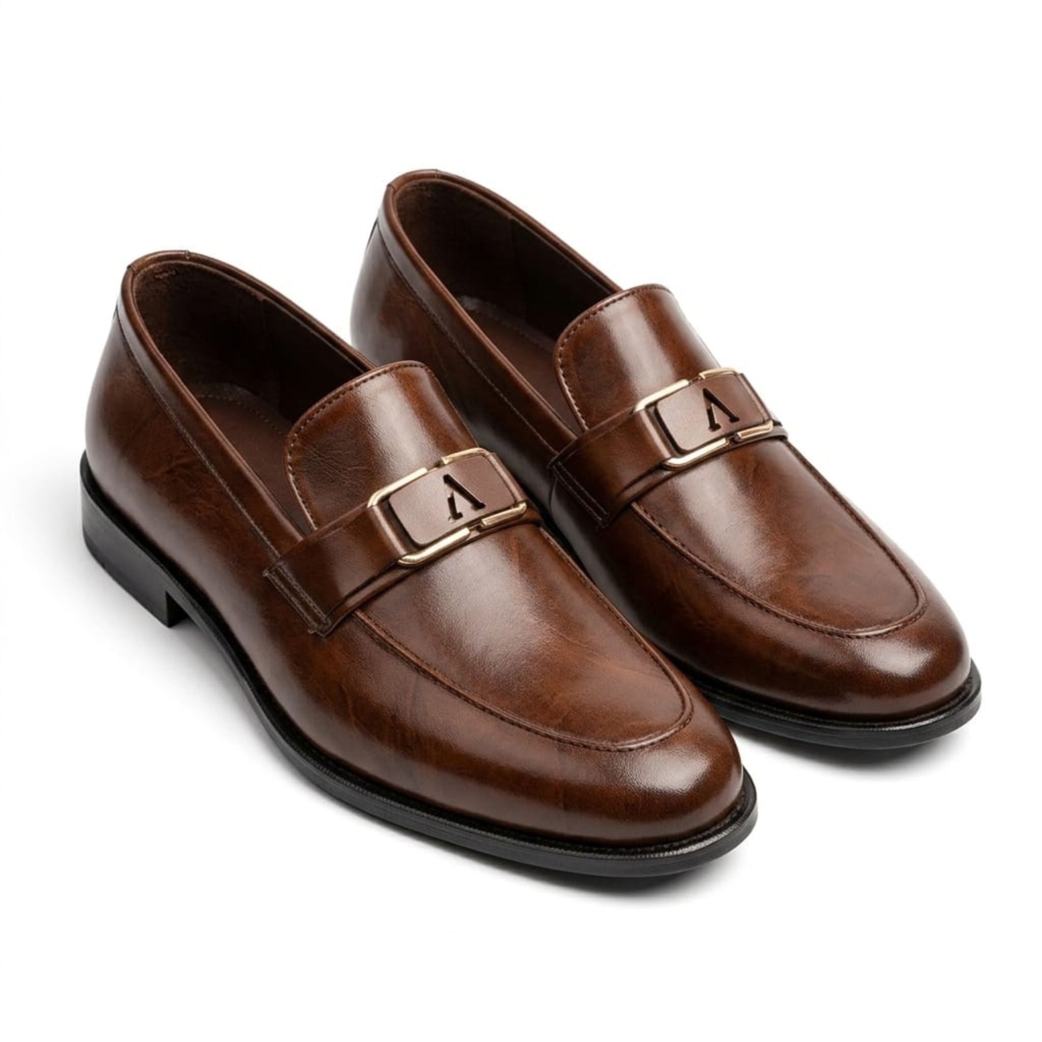Crown Classic V-Buckle Brown Loafer
