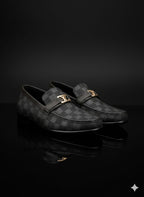 Elegant Black Checkered Loafers