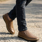 Premium Leather Comfort Shoes-WT071-Mustard